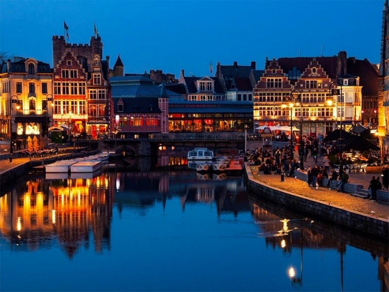 The city center of Ghent, Belgium.